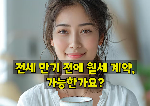 전세 만기 전에 월세 계약, 가능한가요?