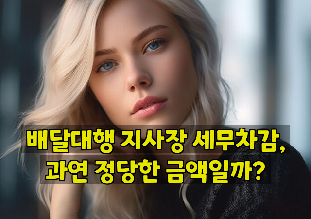 배달대행 지사장 세무차감, 과연 정당한 금액일까?